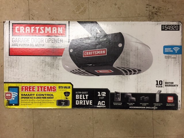 Craftsman Garage Door Opener Warranty Ideas Craftsman 54920 1 2 Hp Belt Drive Quiet Garage Door Opener