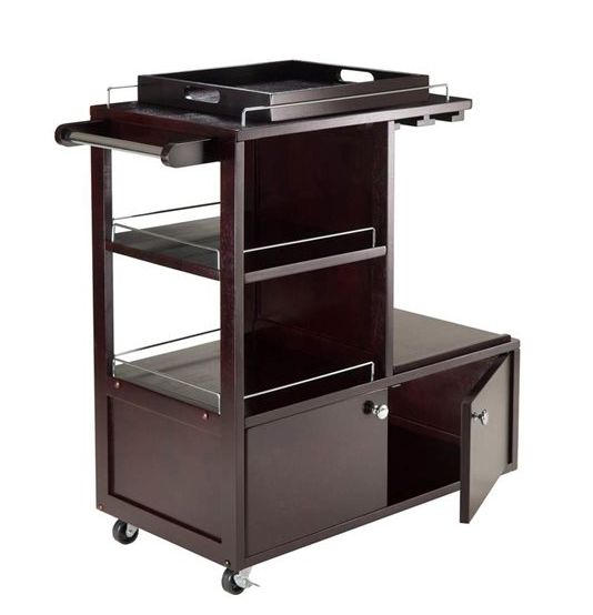 Wine Serving Cart Cabinet Bar Rolling Kitchen Gl Holder Teawood Wine Serving Cart Cabinet Bar Rolling Kitchen Gl Holder Teawood Trolley Tray Ebay