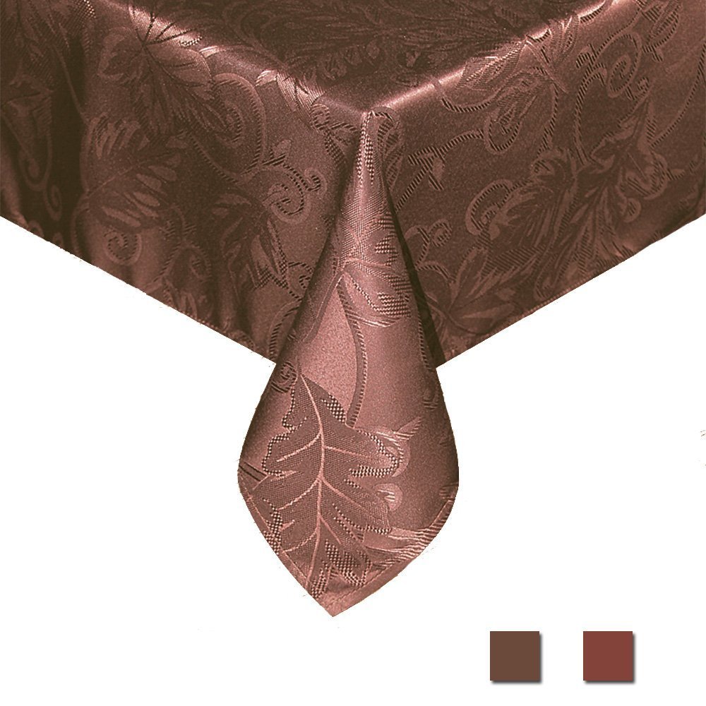 Tablecloths Eforcurtain Home Fashion Fl Table Cloth Jacquard Home Fashion Fl Table Cloth Jacquard Cover 100 Polyester Tablecloth Stain Resistant Chocolate 60 By 102 Inch Cozy Kitchen Retro