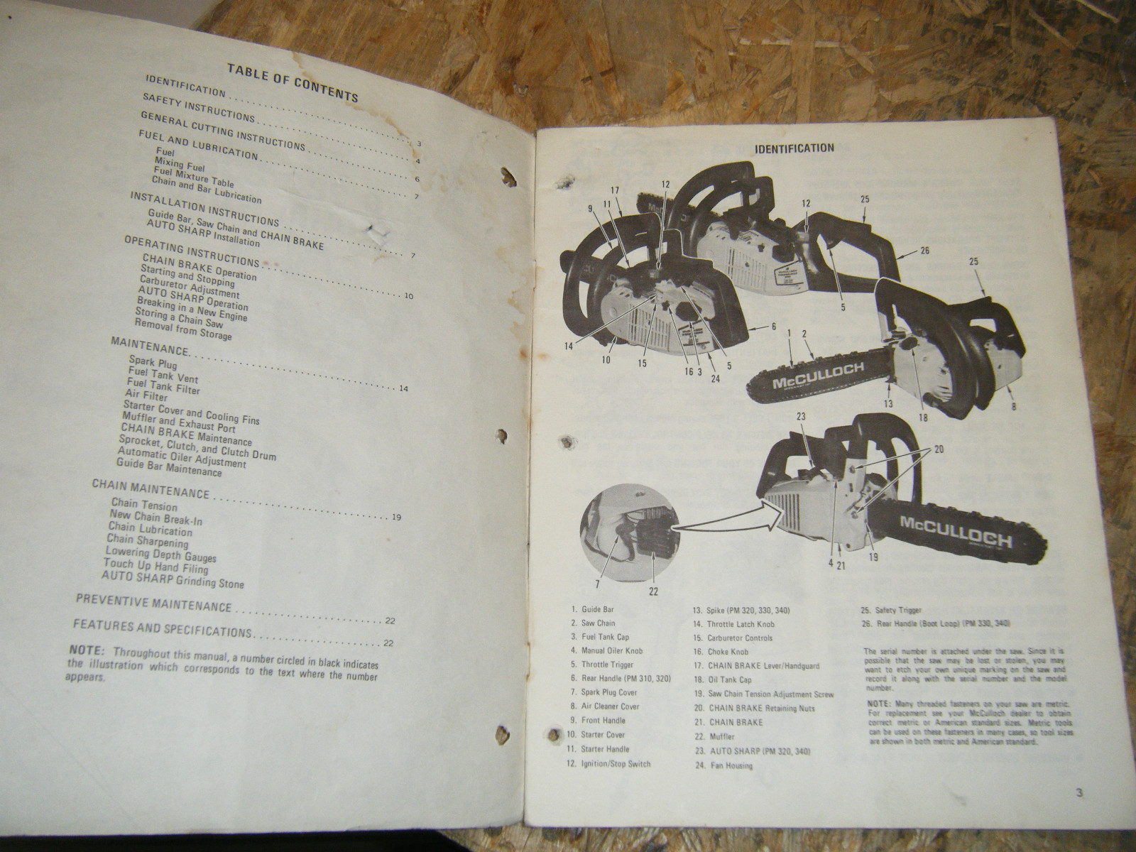 Mcculloch Power Mac 310 320 330 340 Owners Manual