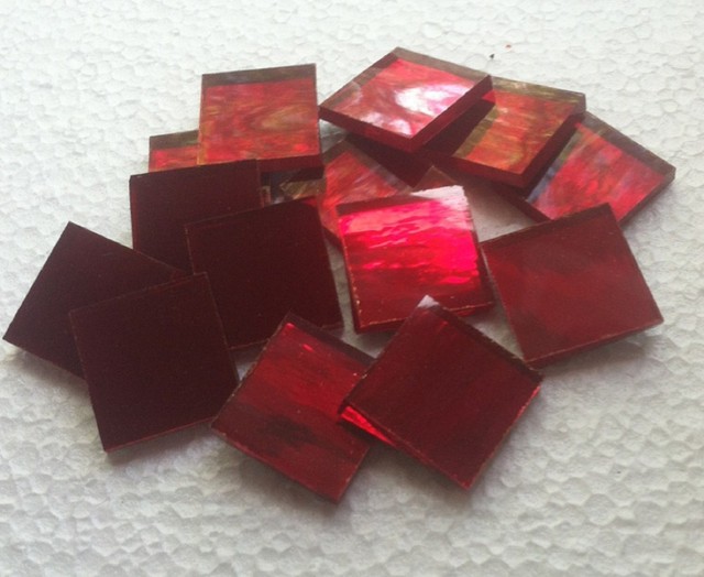 50 1 2 Inch Red Hand Cut Mirror Mosaic Tiles Spectirum Silvercoat 50 Tiles 1 2 Inch Red Hand Cut Mirror Mosaic Silvercoat