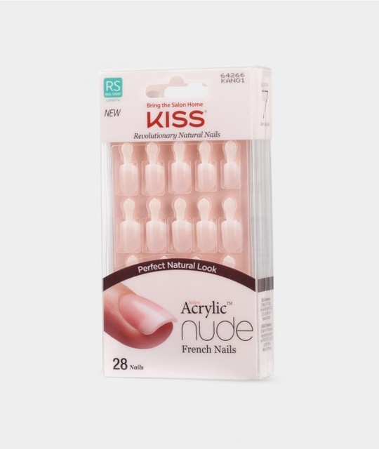 Kiss Acrylic Kan01 French Nail Kit 28 Nails Real Short Length Kiss Salon Acrylic French 28 Nails Breathtaking Real Short Length Kan01