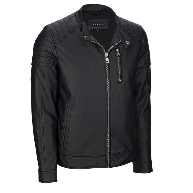 Black Rivet Mens Big Tall Fauxleather Cycle Jacket 3xlt Black Rivet Mens Big Tall Fauxleather Cycle Jacket
