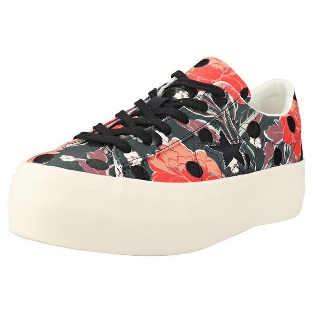Converse One Star Platform Ox Donna Black Multicolour Scarpe 4.5 UK Converse One Star Platform Ox Donna Black Multicolour Scarpe 4.5 UK