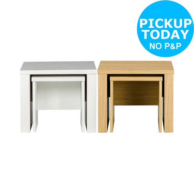 Home Bailey Wooden Nest Of 2 Tables Oak White From The Argos Home Bailey Wooden Nest Of 2 Tables Oak White From The Argos