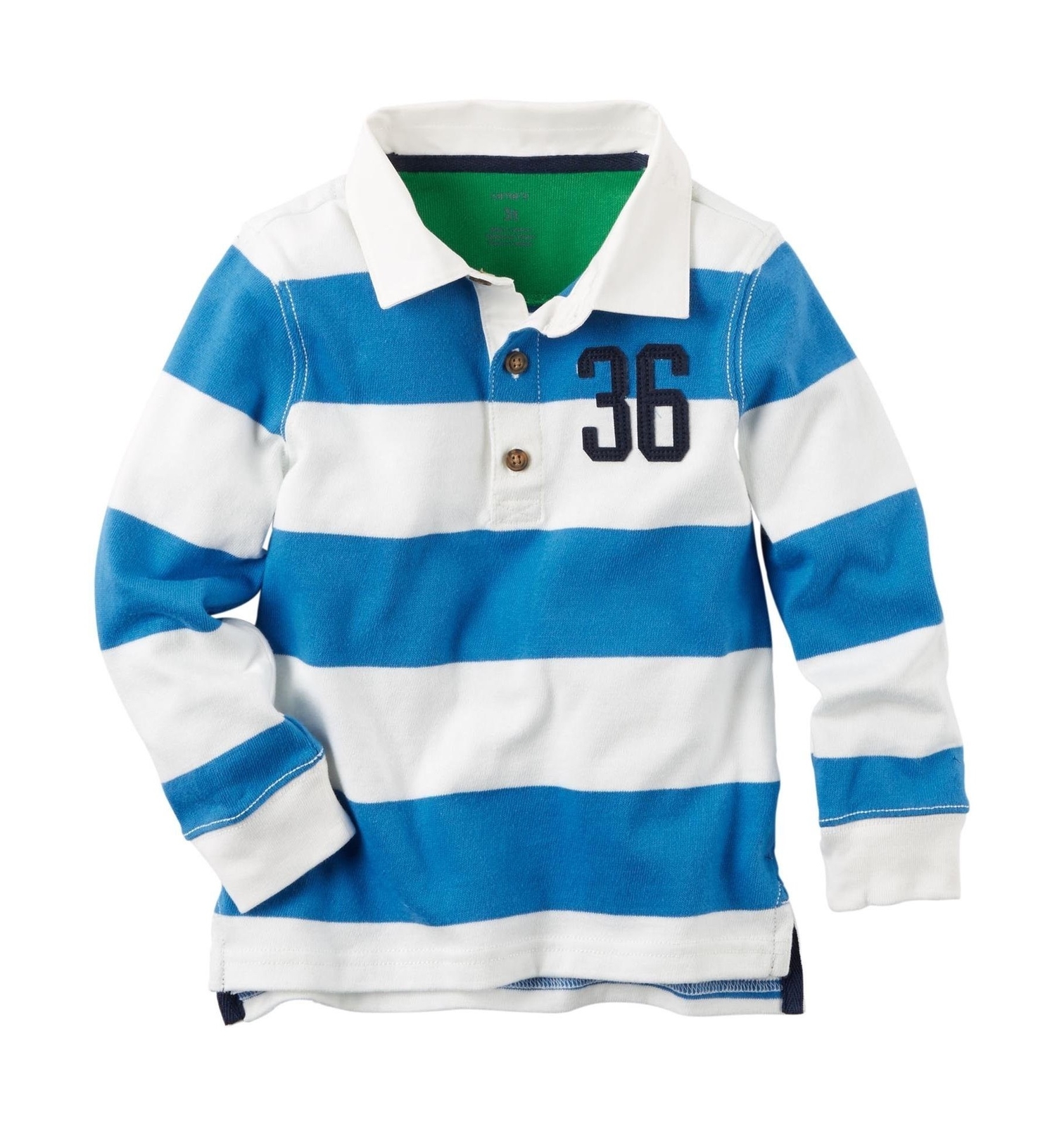Carter S Striped Rugby Shirt Baby Blue 9 Months Picture 1 Of