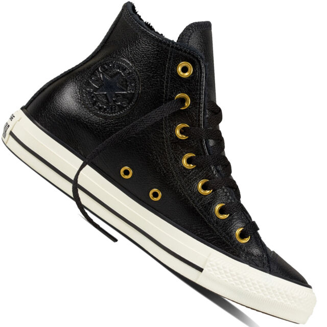 Da Donna Converse All Star Hi Airone bianco in pelle scarpe da ginnastica in pelliccia Da Donna Converse All Star Hi Airone bianco in pelle scarpe da ginnastica in pelliccia