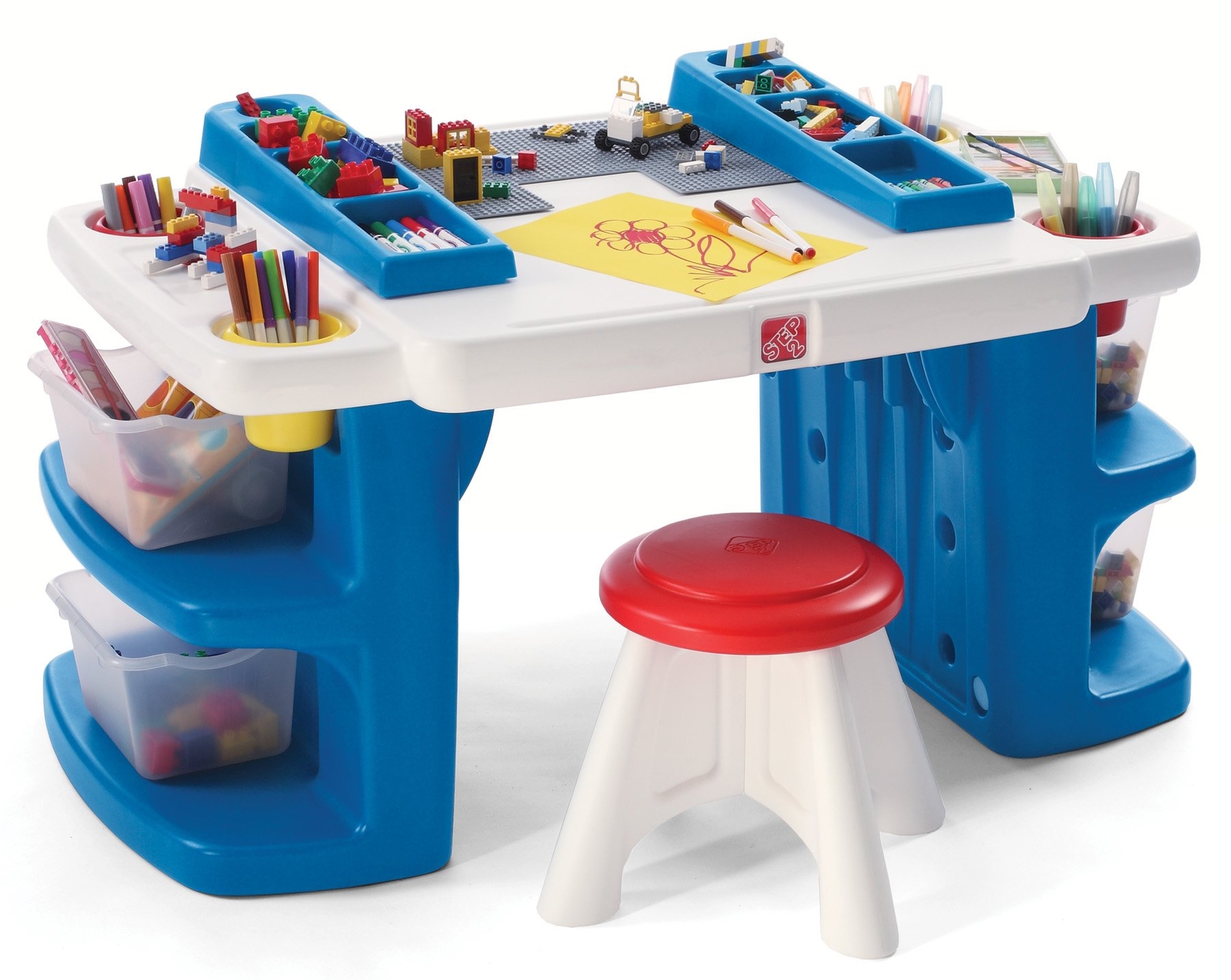 Kids Activity Table Play Lego Art Center Desk Toys Building Storage Brand New T