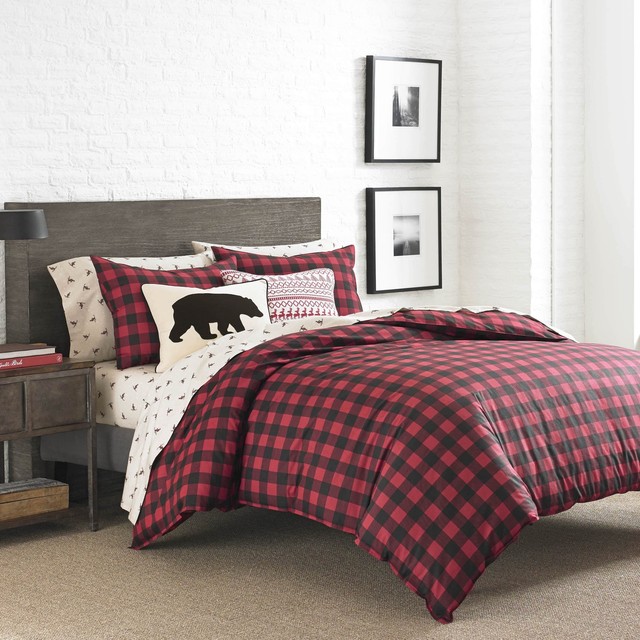 Eddie Bauer King Size Plaid Warm Rustic Cabin Style Bedding Down Eddie Bauer King Size Plaid Warm Rustic Cabin Style Bedding Down Comforter Set