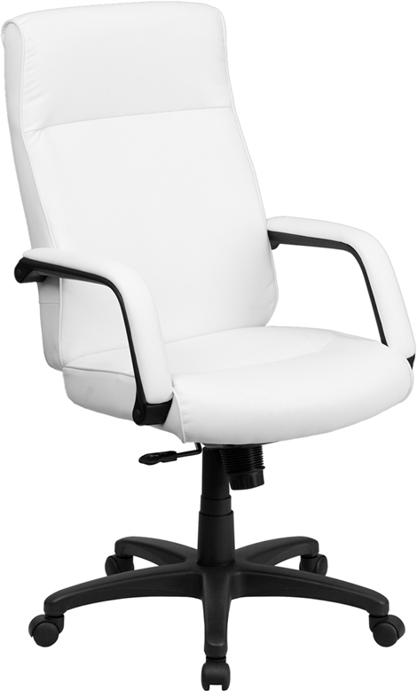 Flash Furniture High Back White Leather Executive Office Chair With Flash Furniture High Back White Leather Executive Office Chair With Memory Foam Be The First To Write A Review About This Product Picture 1 Of
