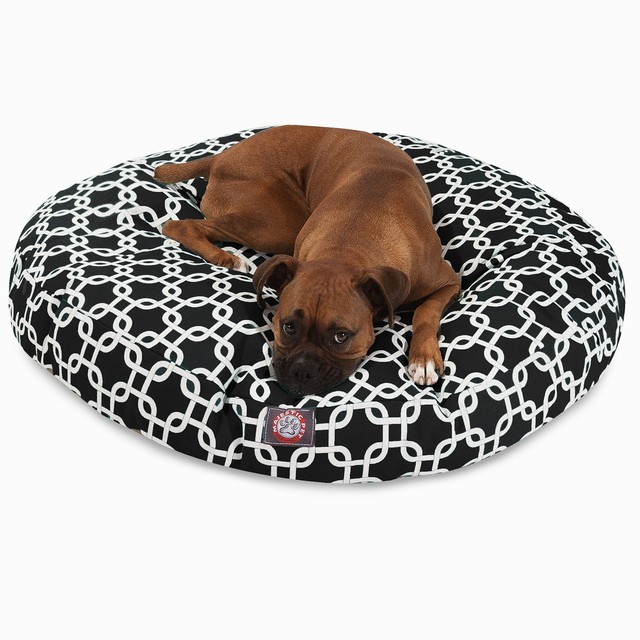 Black Links Large Round Indoor Outdoor Pet Dog Bed With Removable ... Black Links Large Round Indoor Outdoor Pet Dog Bed With Removable ...