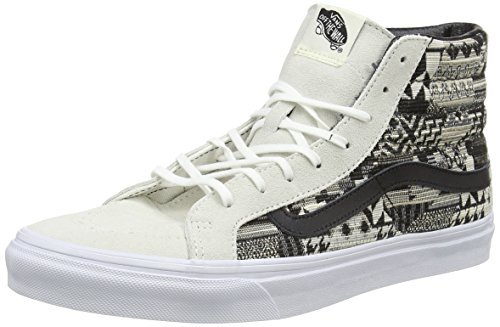 TG. 35 EU Bianco Italian Weave White/Black Vans Sk8Hi Slim Scarpe da Ginna TG. 35 EU Bianco Italian Weave White/Black Vans Sk8Hi Slim Scarpe da Ginna