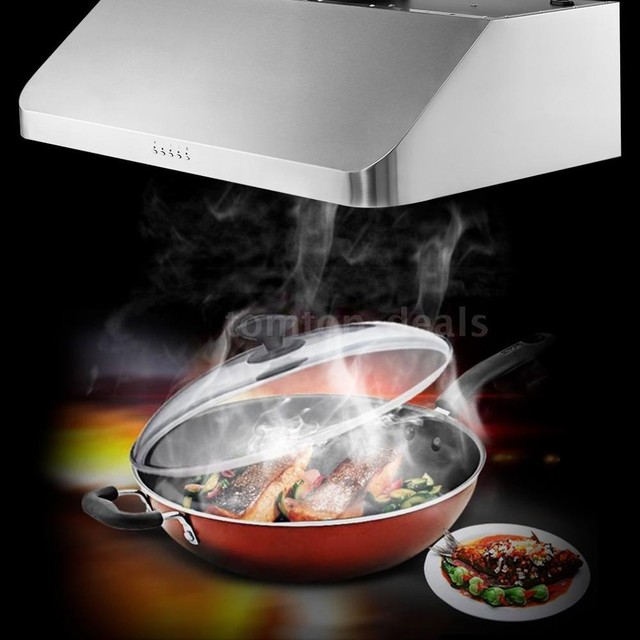 Kitchen 30 Under Cabinet Range Hood Stainless Steel 900cfm 2 Led Top Home 30 Range Hood Filter Stainless Steel Under Cabinet W 2 Led Lights