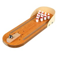 Wooden Desktop Mini Bowling Game Set