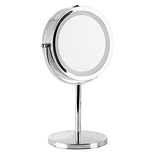 Interdesign Standing Portable Double Sided Vanity Mirror With Free Standing Portable Double Sided Vanity Mirror With Lighting For Bathroom 13