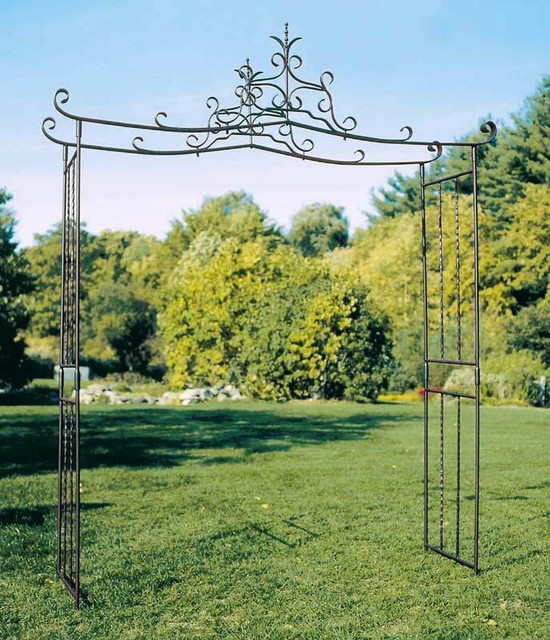 Large Black Powdercoat Garden Arbor With Ornament Id 97 Large Black Powdercoat Garden Arbor With Ornament Id 97