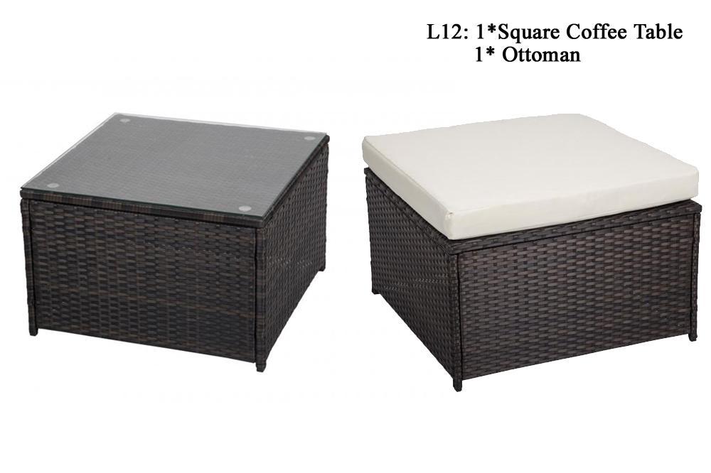 Diy Outdoor Patio Sofa Sectional Furniture Pe Wicker Rattan Deck Picture 2 Of