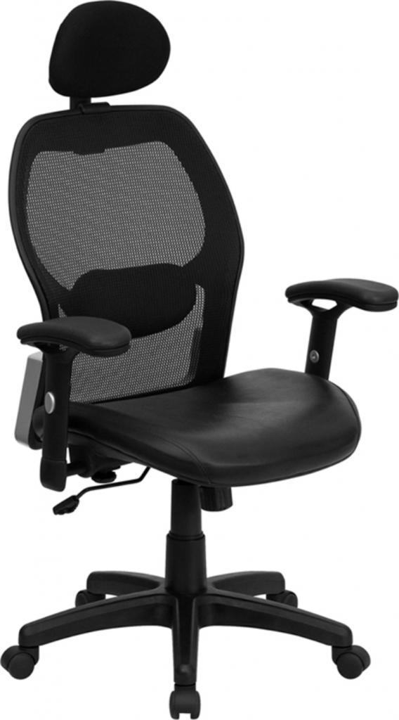 High Back Super Mesh Office Furniture Chair Black Italian Leather Picture 1 Of