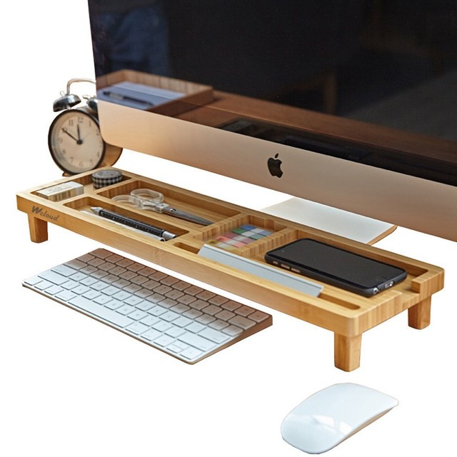 Wcloud Desk Organizer Wood Office Supply Book Desktop Small Table Wcloud Desk Organizer Wood Office Supply Book Desktop Small Table Shelf Bamboo