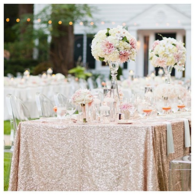 Rectangle Wedding Table Linen Cloth 60x102 Fabric Sequin Tablecloth Rectangle Wedding Table Linen Cloth 60x102 Fabric Sequin Tablecloth Champagne