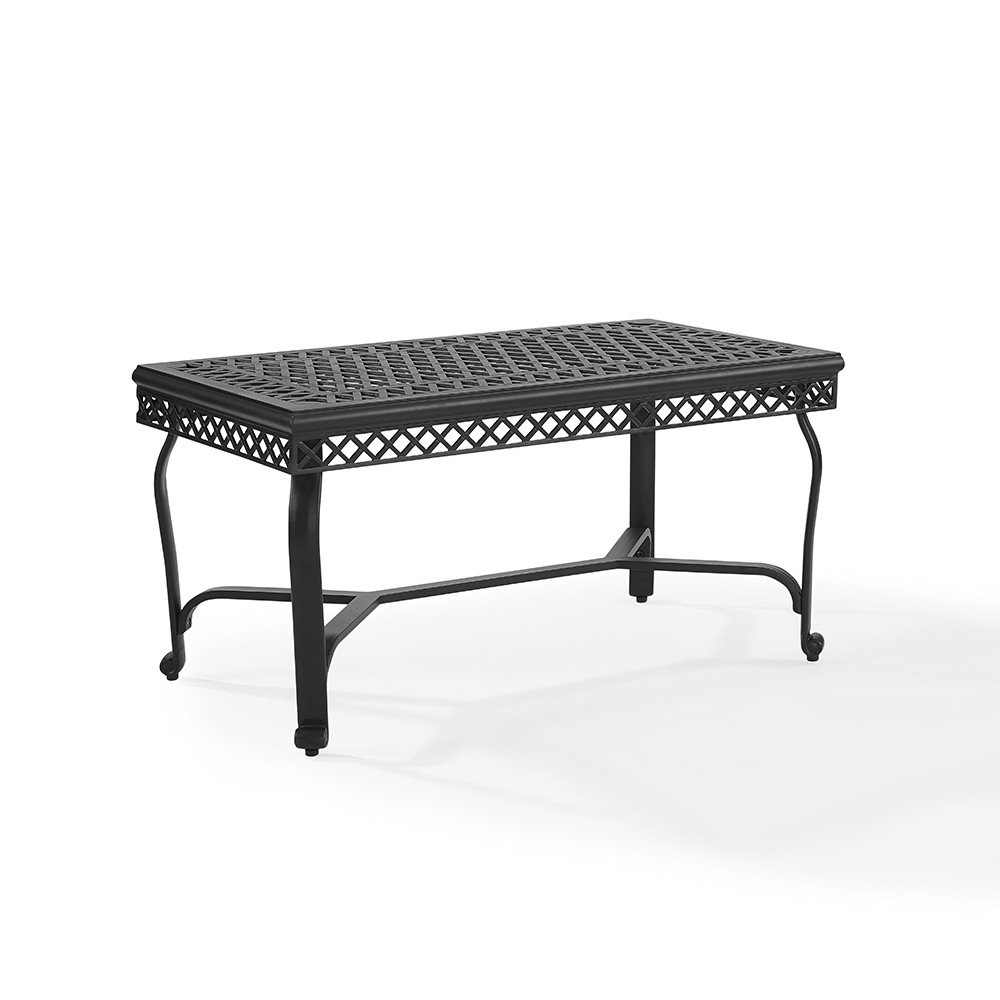 Crosley Portofino Cast Aluminum Coffee Table In Charcoal Black Picture 1 Of 7