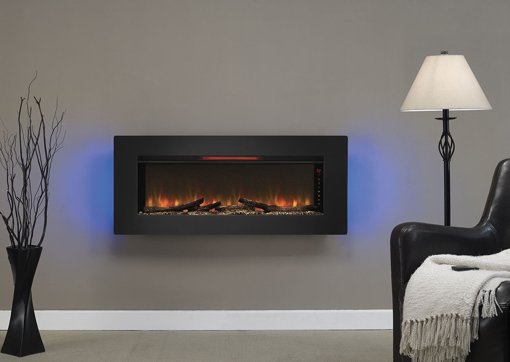 Modern Electric Fireplace Wall Mount Heater Insert 4 Color Modes 5