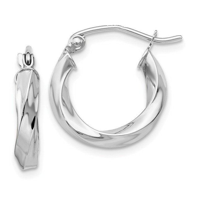 14k White Gold 3mm Twisted Hoop Earrings Ebay 14k White Gold 3mm Twisted Hoop Earrings Tc353