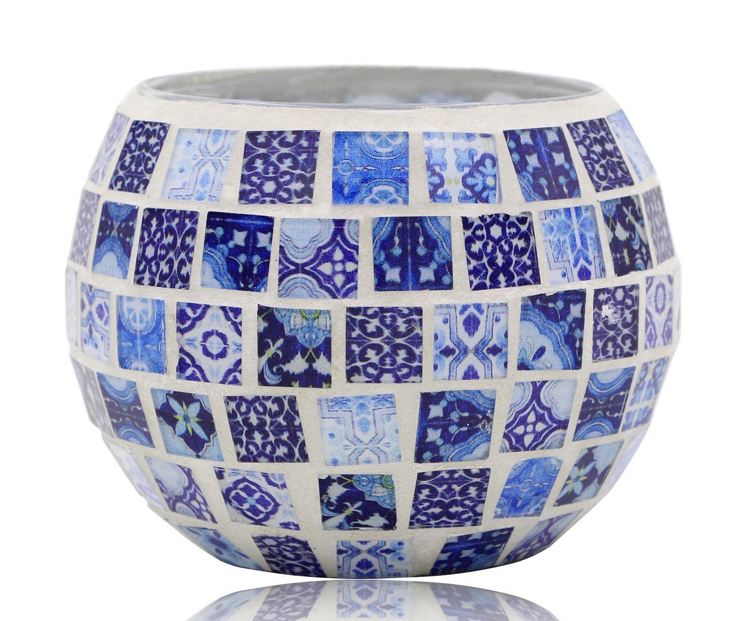 Vintage Oriental Chinese Blue And White Votive Tea Light Candle Picture 1 Of 6