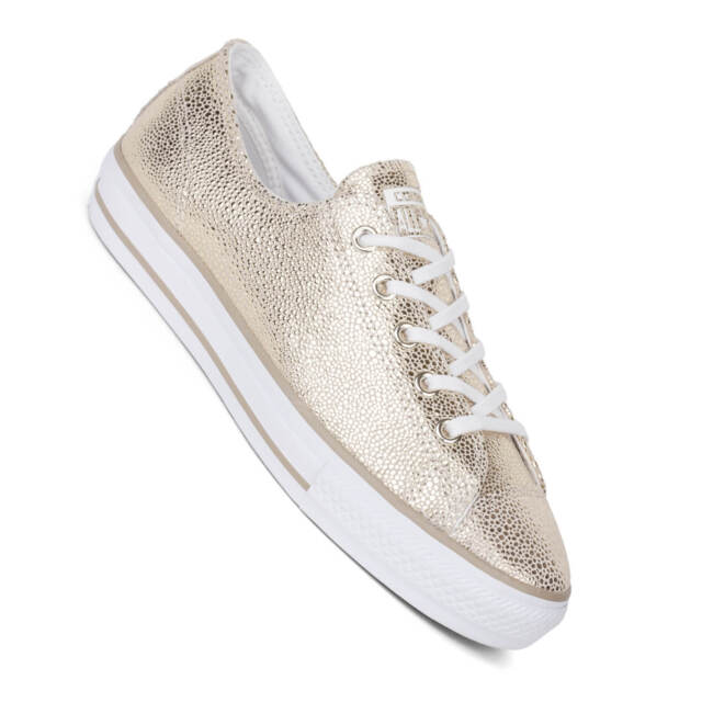 CONVERSE Chucks LO High Line METALLIZZATO ORO strutturata Donna CONVERSE Chucks LO High Line METALLIZZATO ORO strutturata Donna