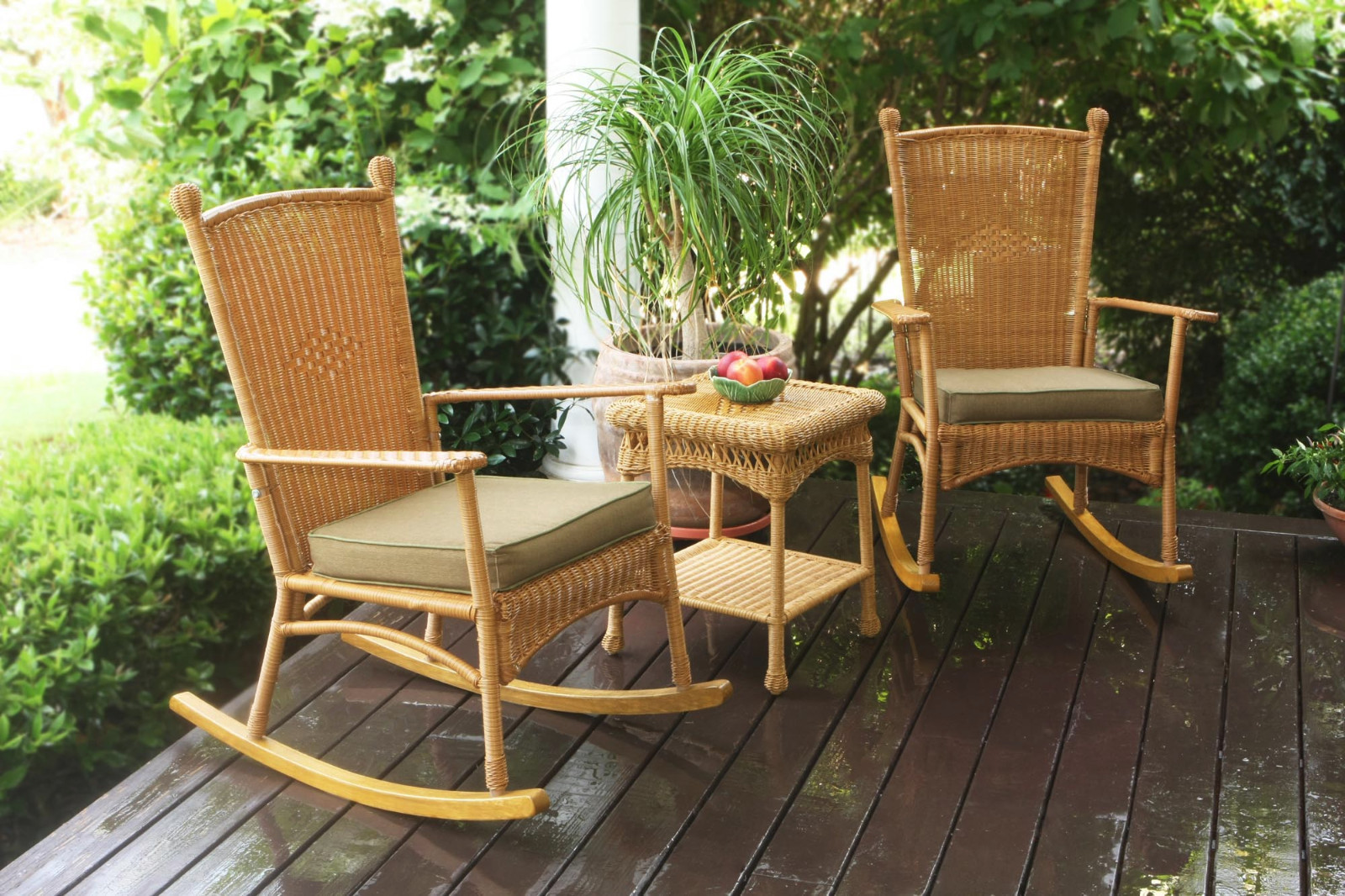 Tortuga Outdoor Portside Southwest Amber Wicker Rocking Chair Picture 1 Of 2