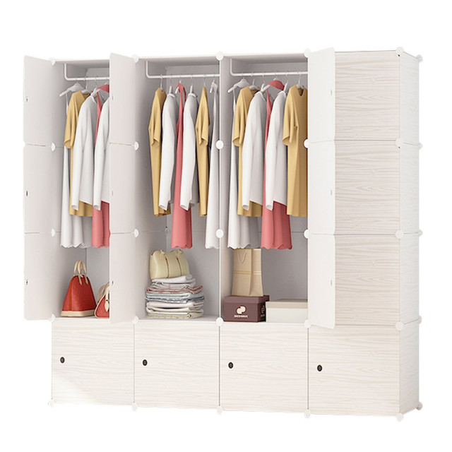 Ettbja Diy Plastic Wardrobe Portable Wooden Pattern Closet With Ettbja Diy Plastic Wardrobe Portable Wooden Pattern Closet With Doors Storage De