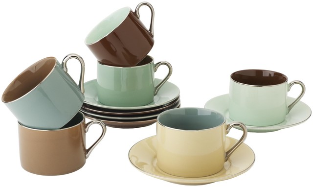 Yedi Houseware Classic Coffee and Tea Birch Teacups and Saucers Set ... Yedi Houseware Classic Coffee and Tea Birch Teacups and Saucers Set ...