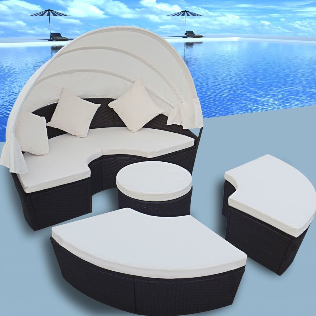 Patio Outdoor Rattan Wicker In Sofa Sunbed Round Daybed Retractablecanopy. Round Sofa Ebay patio outdoor rattan wicker in sofa sunbed round daybed retractablecanopy. round sofa ebay