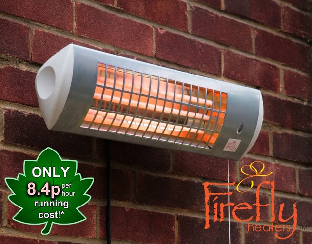 2x Firefly Wall Mounted Electric Patio Heater Halogen Quartz Firefly Wall Mounted Electric Patio Heater Halogen Quartz Garden Outdoor