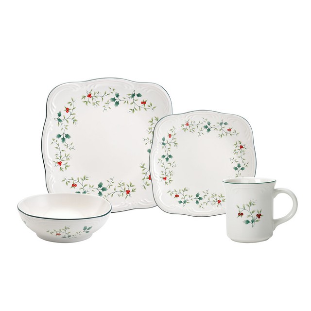 Pfaltzgraff Winterberry 32 Piece Square Dinnerware Set Service for 8 ... Pfaltzgraff Winterberry 32 Piece Square Dinnerware Set Service for 8 ...