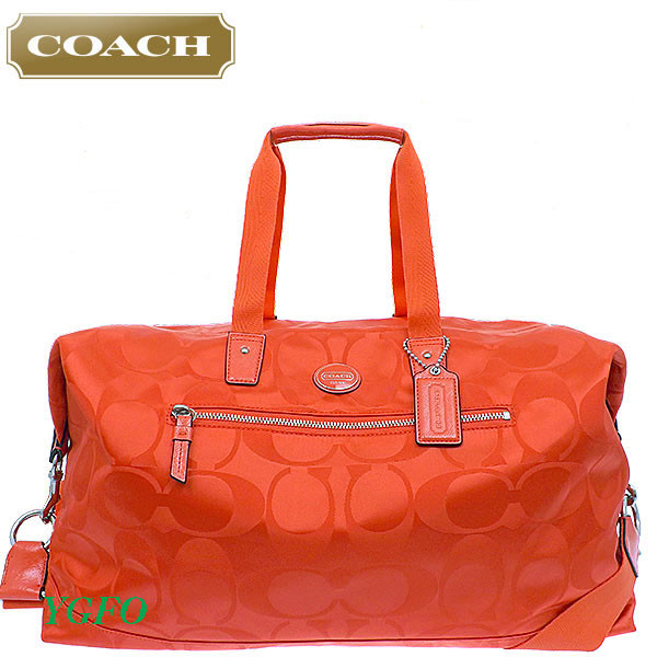 Coach F77469 Getaway Signature Orange Nylon Travel Gym Duffle Bag Coach F77469 Getaway Signature Orange Nylon Travel Gym Duffle Bag Tote 77469 Ebay