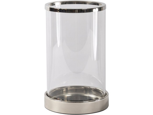 Cosford Silver Rim Hurricane Lamp Small Cosford Silver Rim Hurricane Lamp Small