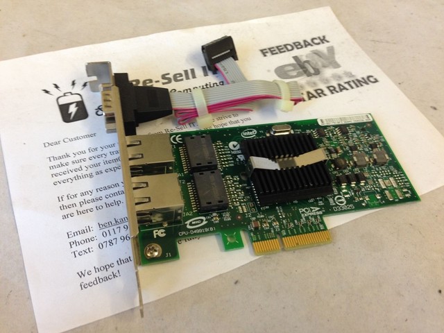 Intel D50865-004 EXPI9402PTG2L20 Dual Port GbE PCIe Ethernet Card with RS232