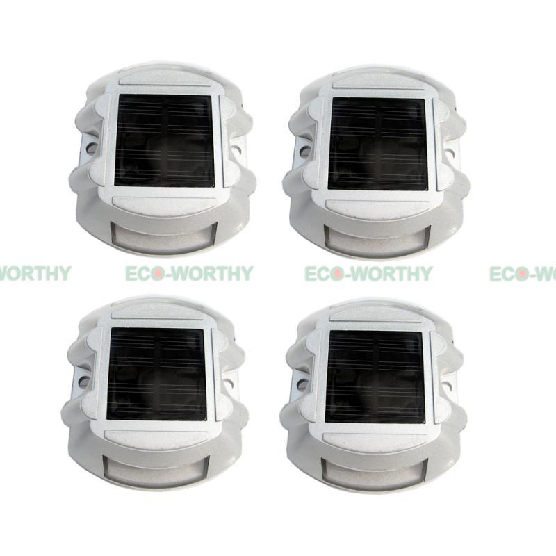 4 Pcs Solar Led Marker Lights For Pathway Driveway Dock Path Deck Picture 1 Of 9