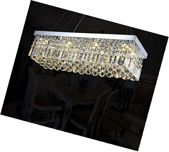 7pm W40 X D10 Modern Rain Drop Rectangle Clear K9 Crystal 7pm W40 X D10 Modern Rain Drop Rectangle Clear K9 Crystal Chandelier