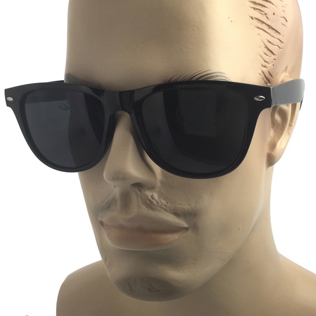 Mens XL Wide Frame Limo Tint Sunglasses Tall Super Dark Lens Gangster