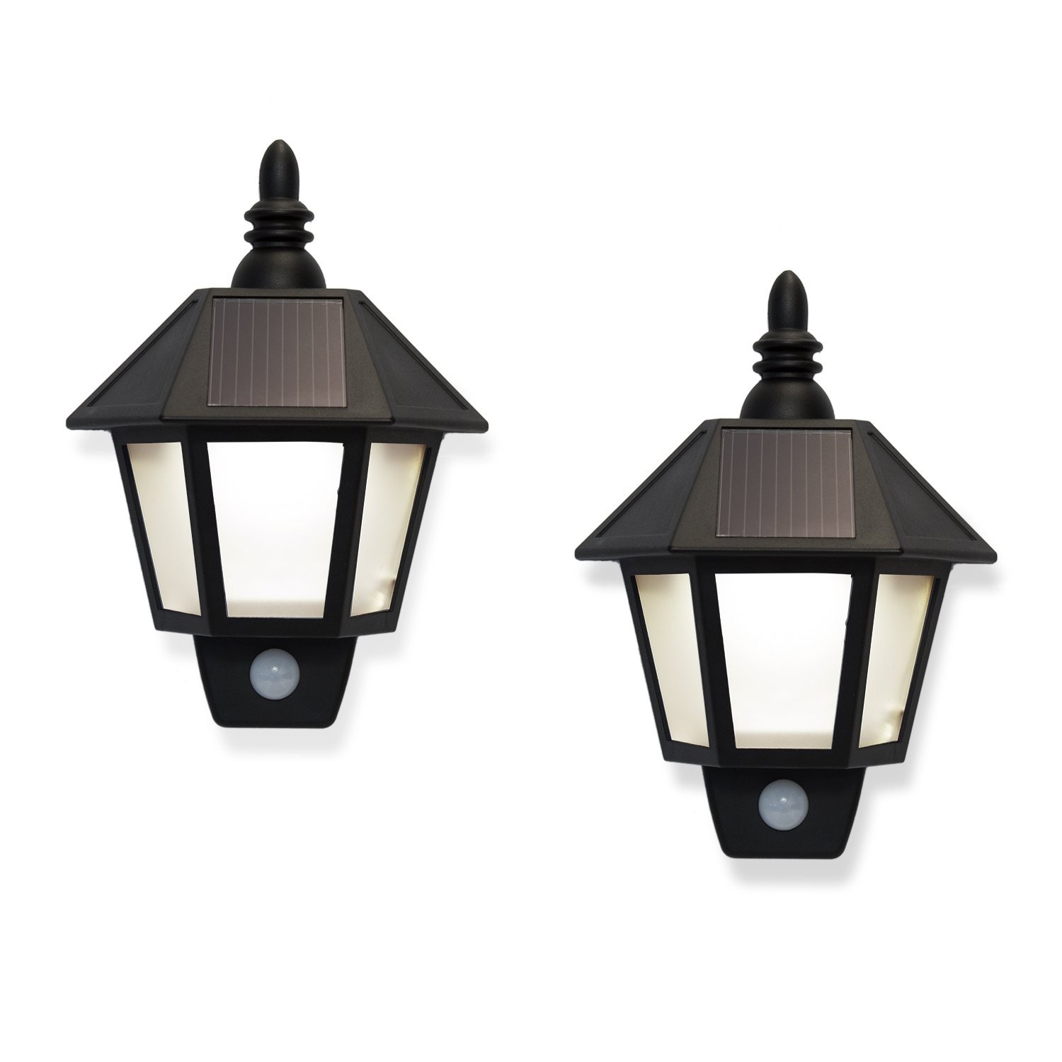 2 Set Outdoor Warm White Solar Sconce Security Wall Lights With High Picture 1 Of 9