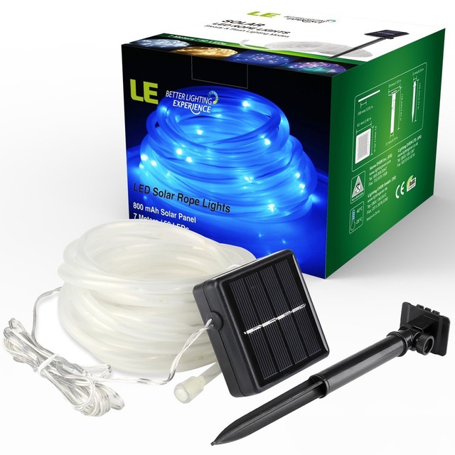 16 5ft 50 Leds Solar Power Rope Lights Blue Portable Light Sensor 16 5ft 50 Leds Solar Power Rope Lights Blue Portable Light Sensor Outdoor Decor