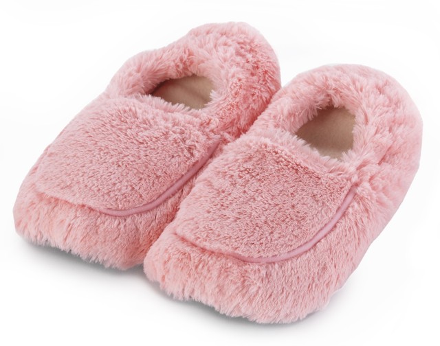 Intelex Cozy Microwavable Slippers Pink Heatable Luxury Furry Bed Intelex Cozy Microwavable Slippers Pink Heatable Luxury Furry Bed Feet Warmer