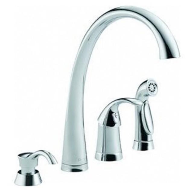 Delta Pilar Single Handle Kitchen Faucet With Spray And Soap Delta Pilar 4380 Dst Single Handle Kitchen Faucet With Side Spray And Soap