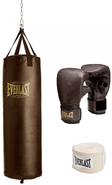 Everlast 100 Lb Heavy Boxing Punching Bag Set Gloves Hand Wraps Mma Heavy Bag Kit Everlast 100 Lb Vintage Boxing Punching Kicking Training Fitness