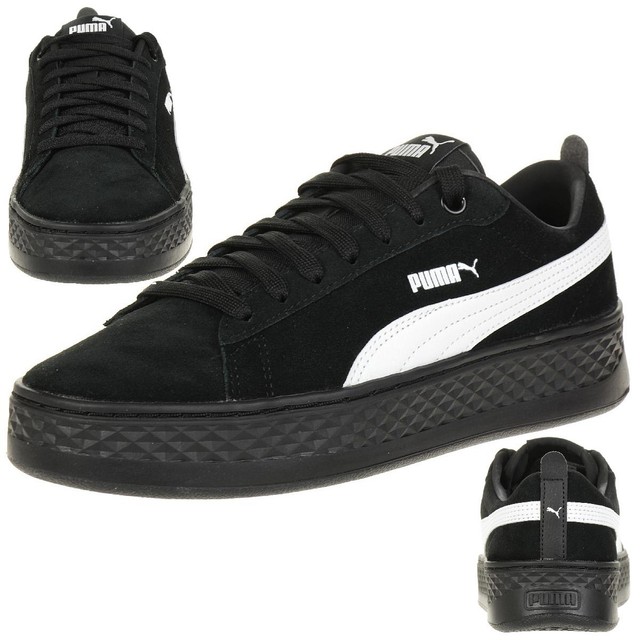 PUMA Smash Platform SD Leather Sneaker Scarpe Donna 366488 02 Black/White PUMA Smash Platform SD Leather Sneaker Scarpe Donna 366488 02 Black/White