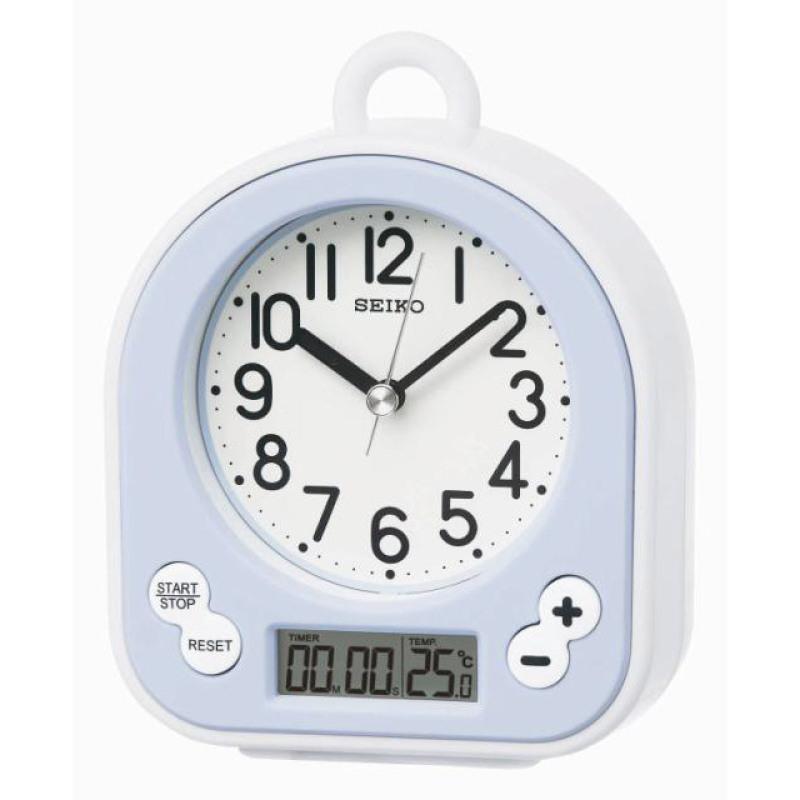 Seiko Qhg042l Splash Resistant Bathroom Alarm Clock With Thermometer Picture 1 Of