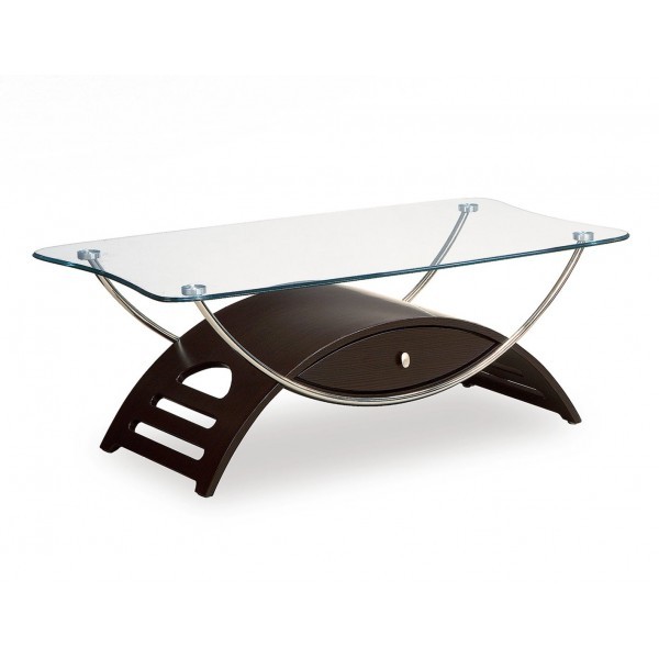 Global Furniture Usa Sweeney Rectangular Glass Top Coffee Table In Picture 1 Of