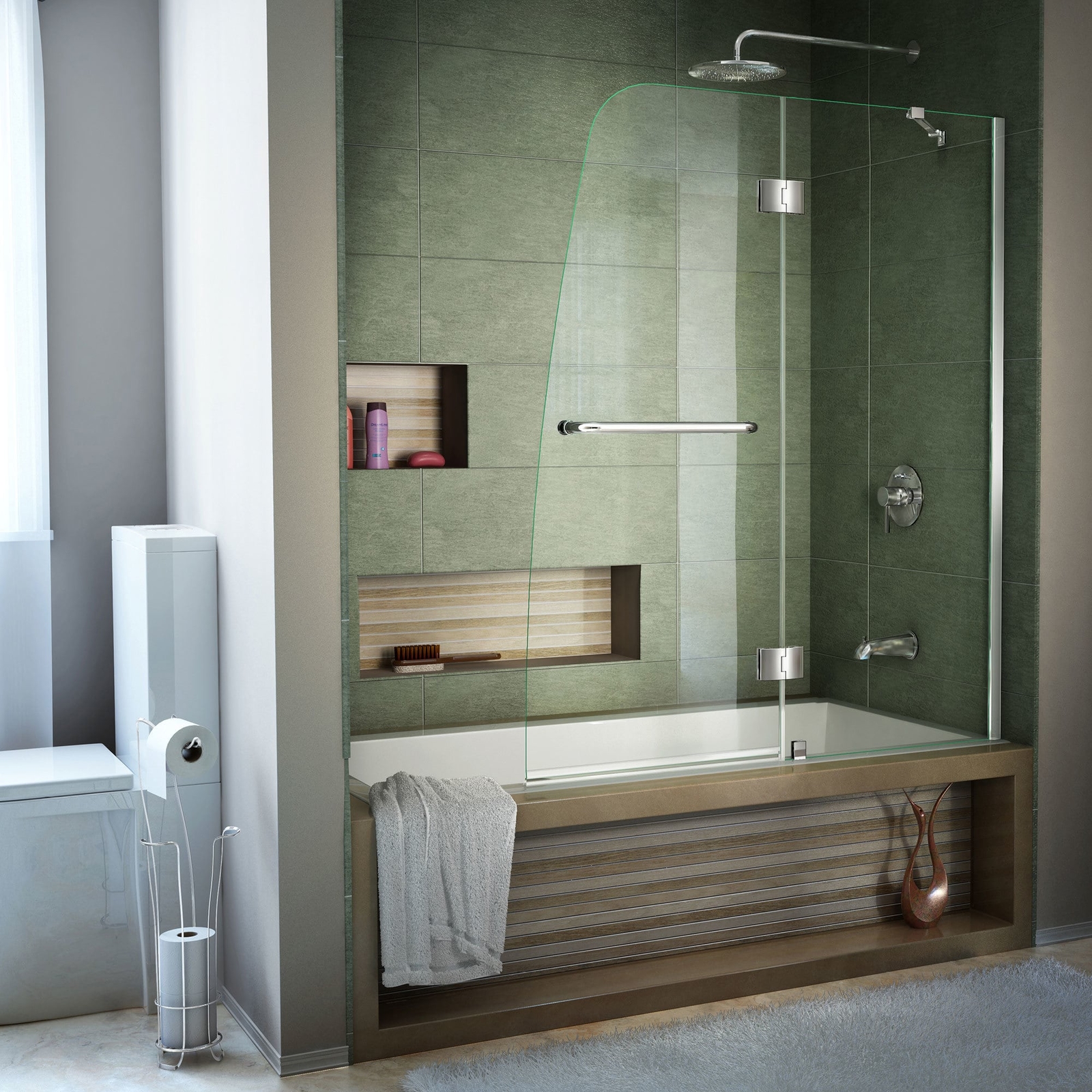 Dreamline Aqua 48 In Width Frameless Hinged Tub Door 1 4 Glass Picture 1 Of 5